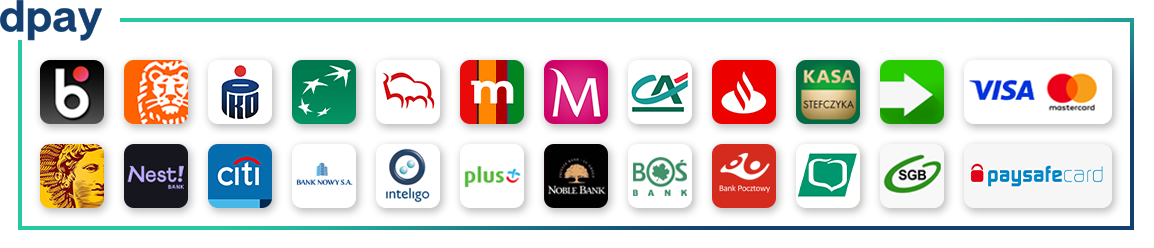 Logotypy banków i form płatności - dpay