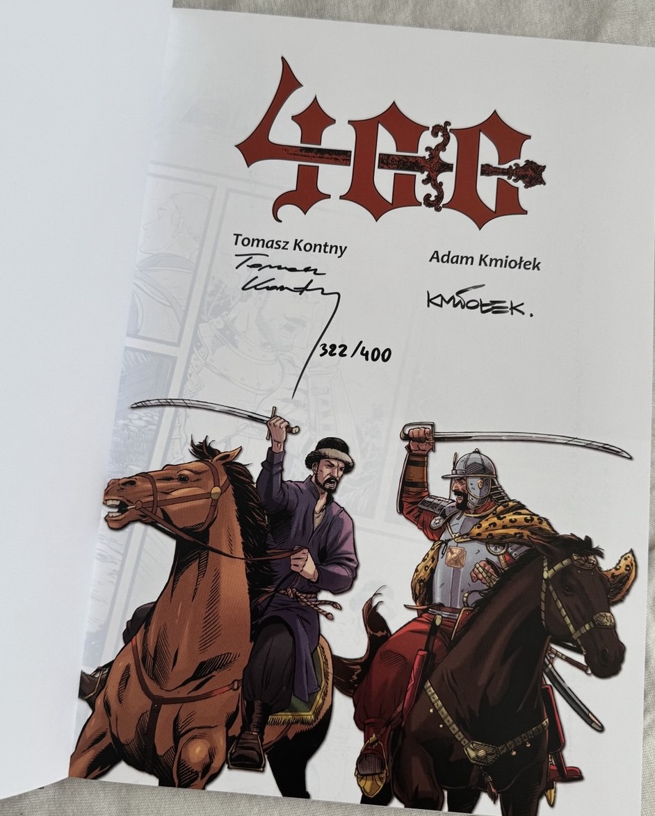 Podpisy twórców i numer na stronie tytułowej