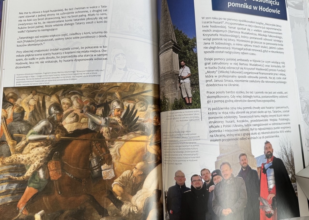 Strony 72-73: artykuły o bitwie i o renowacji pomnika